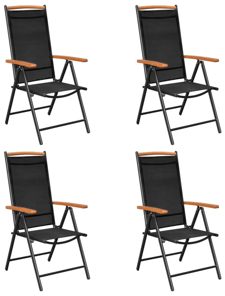 3070628 vidaXL Set mobilier de exterior, 5 piese, negru, aluminiu