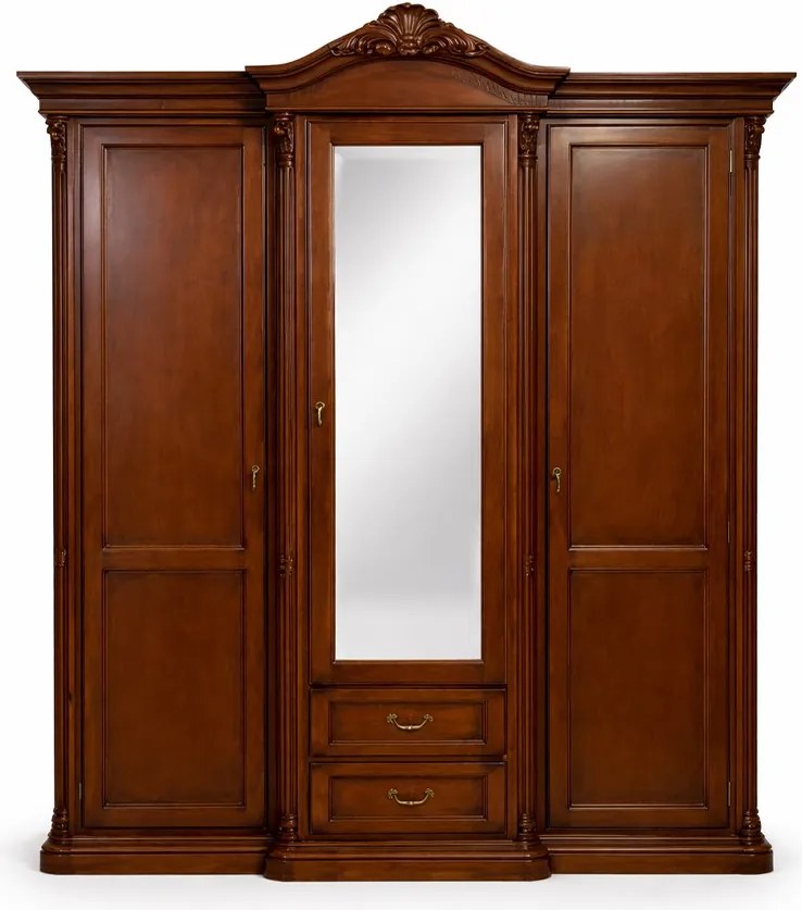 Dulap lemn masiv Briston 3 usi 2 sertare: L 178 x A 65 x H 233 cm