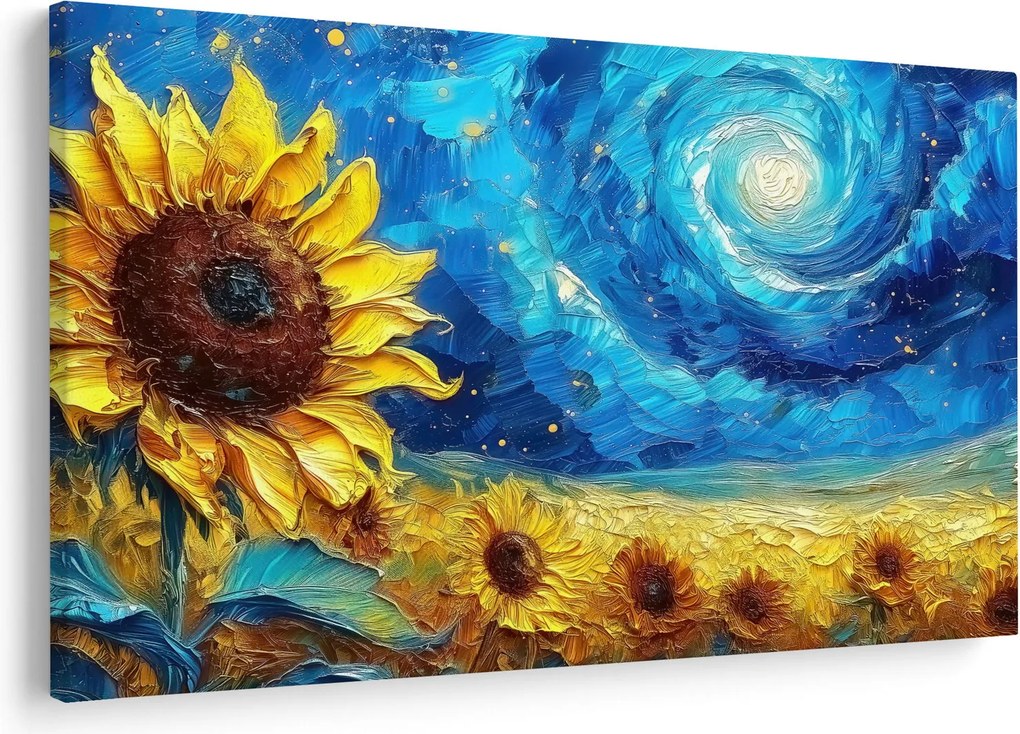 Tablou - Pictura floarea-soarelui (90x60 cm)