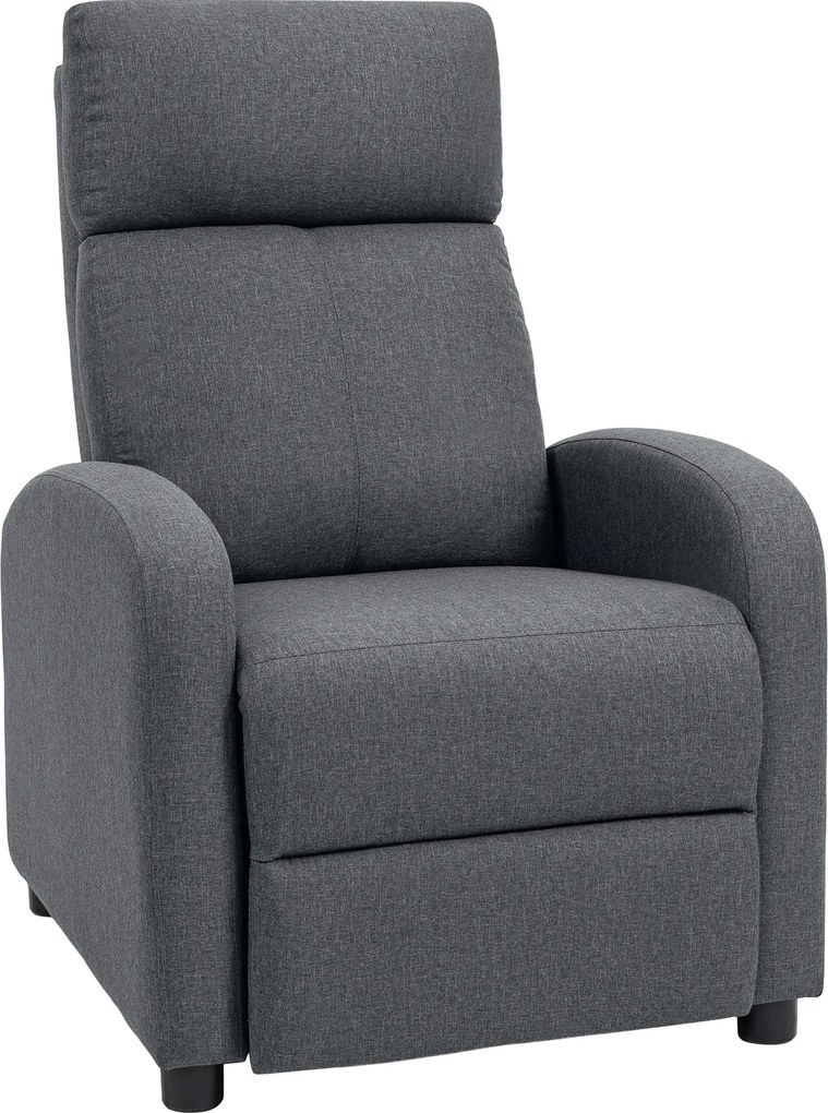 HOMCOM Fotoliu Relax și Reclinabil la 135° cu Suport de Picioare în Material Textil, 69x87x100.5 cm, Gri | Aosom Romania