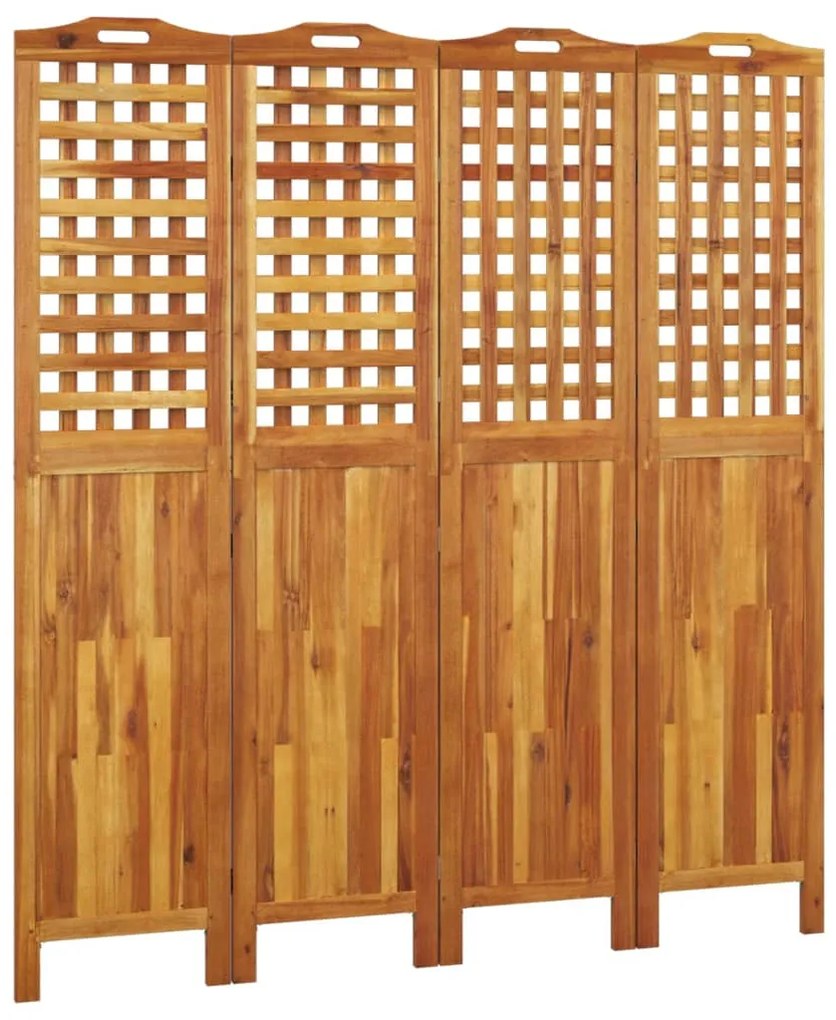 318549 vidaXL Paravan de cameră 4 panouri 162x2x180 cm lemn masiv de acacia