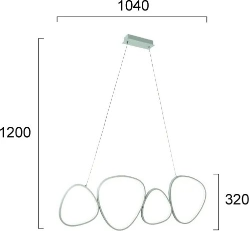 Lustră LED pe cablu HELIX LED/50W/230V argintie