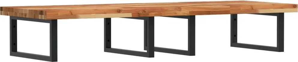 vidaXL Raft pentru lavoar montat pe perete, oțel și lemn masiv acacia