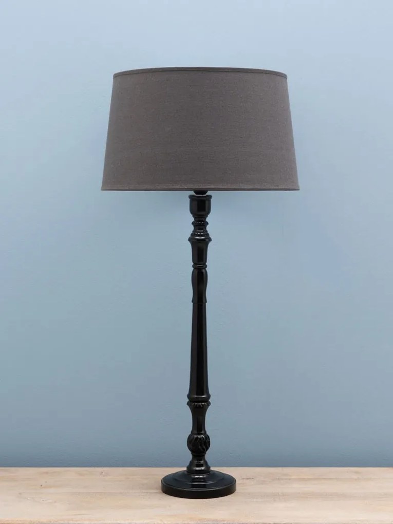 Lampa de masa, din lemn de mango, cu abajur din in, Kelsey