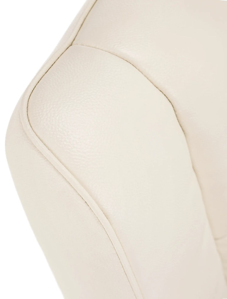 Fotoliu design, piele / piele ecologică, crem / negru, LINSY