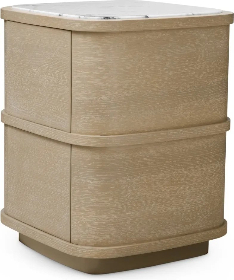 Noptiera/ masuta laterala design LUX Cabana S, furnir stejar albit