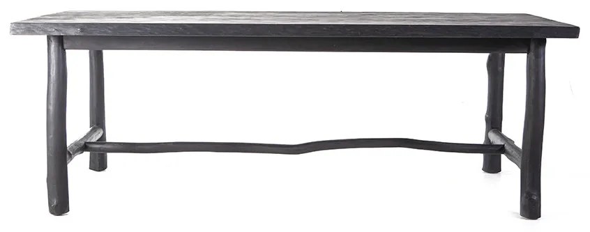 Masa dreptunghiulara din lemn de mahon Amazone 300x100x78 cm neagra