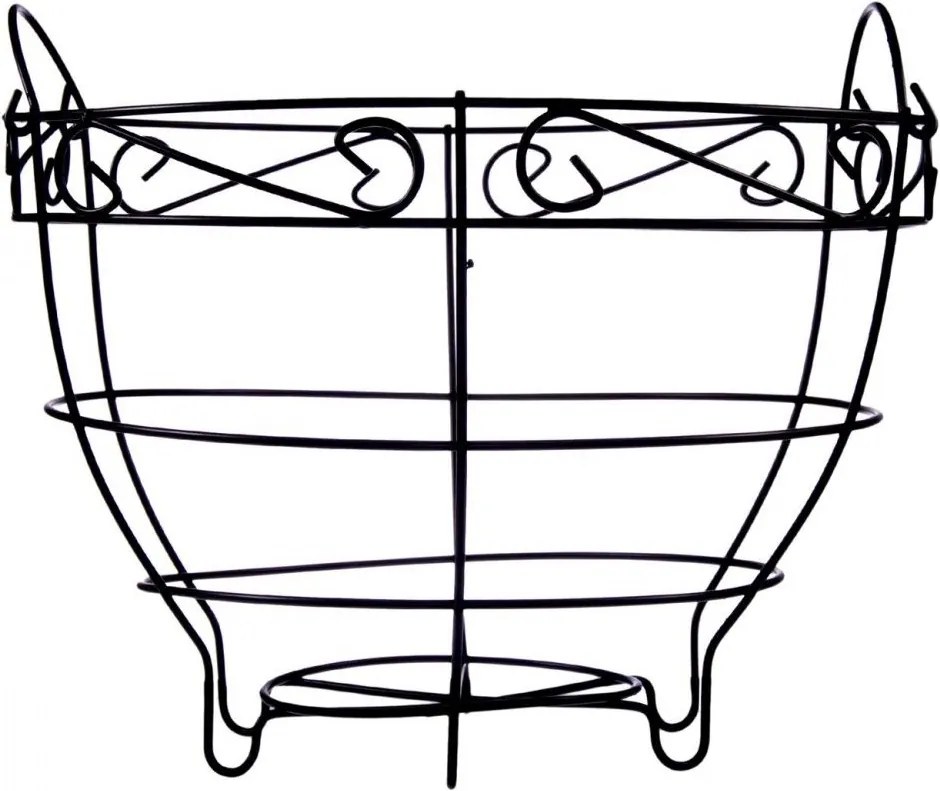 Suport pentru ghiveci flori metal negru 21 cm x 30 cm