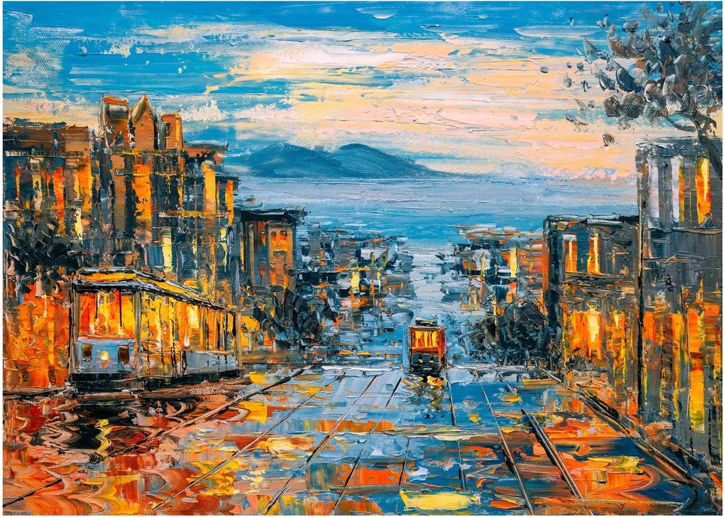 Tablou pe sticlă - Telecabină, San Francisco (70x50 cm)
