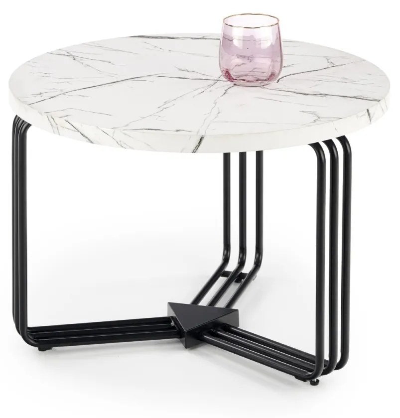 Masuta cafea Antica M marble alba – H41 cm