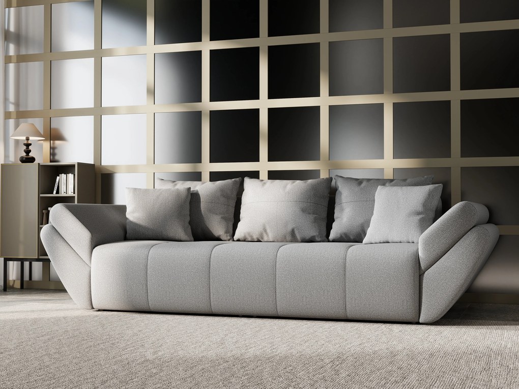 Canapea extensibilă dumonde cu ladă de depozitare si sezut confortabil din spuma high-density, Berlin Enjoy Grey 250x100 cm