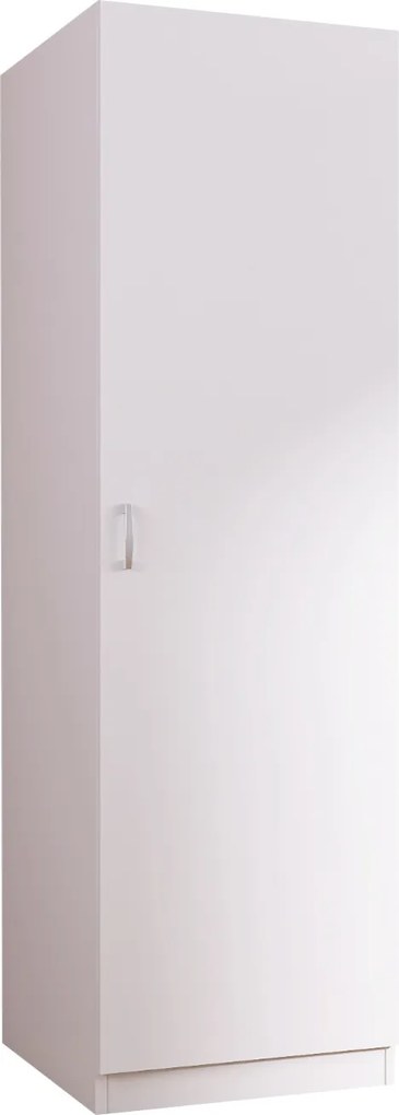Dulap cu o usa cu bara haine, H200 x L50 x A50 cm, Material Pal 18mm, Culoare Alb