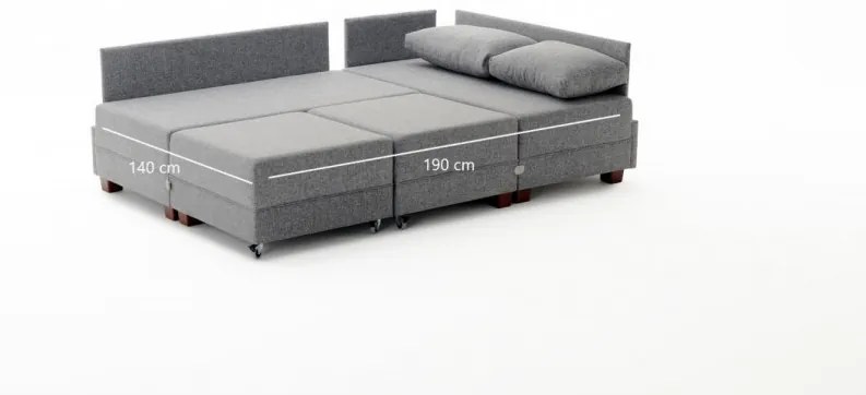 Coltar Extensibil Fly Corner Sofa Bed Right, Gri