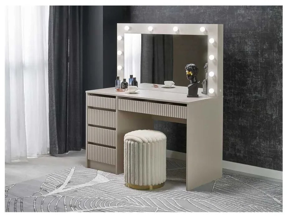 Masă de toaletă Hollywood XL II, crem