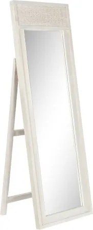 Oglindă decorativă din lemn de mango și ratan, 58×8×175 cm, „Blanco"