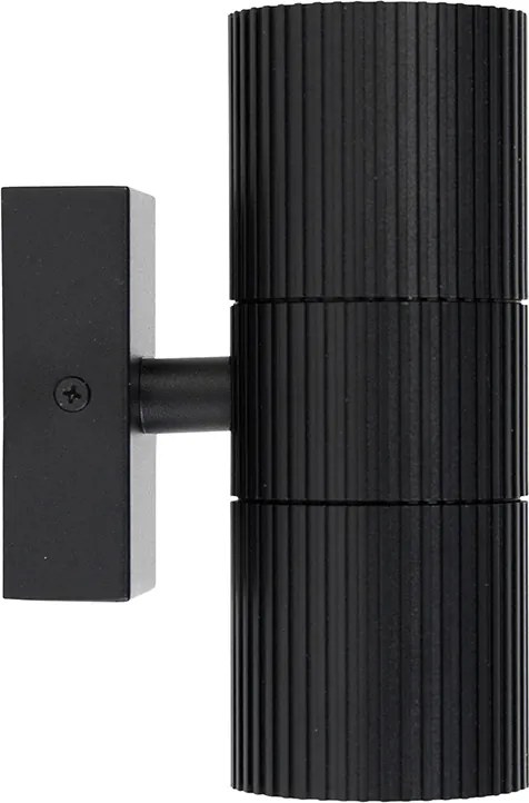 Aplică industrială exterior neagră 2 lumini IP44 - Vigo