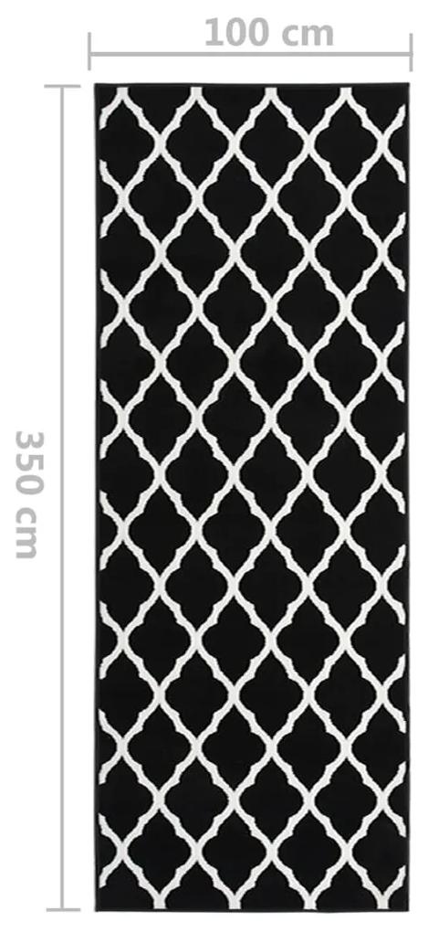 Covor traversa, alb si negru, 100x350 cm, BCF Alb si negru, 100 x 350  cm