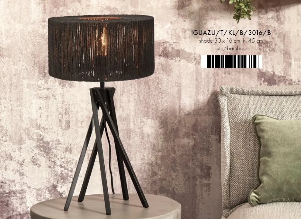 Lampa de masa eco din iuta Iguazu 4-legs bl/30x16, bl