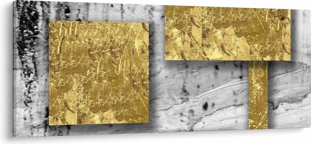 Tablou - Pătrate de aur N⁰3 (120x50 cm)
