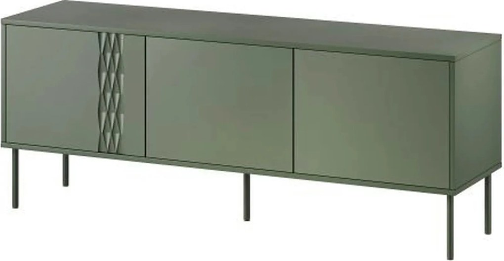 Comoda TV TRESSE, verde, PAL, 150x40x55 cm