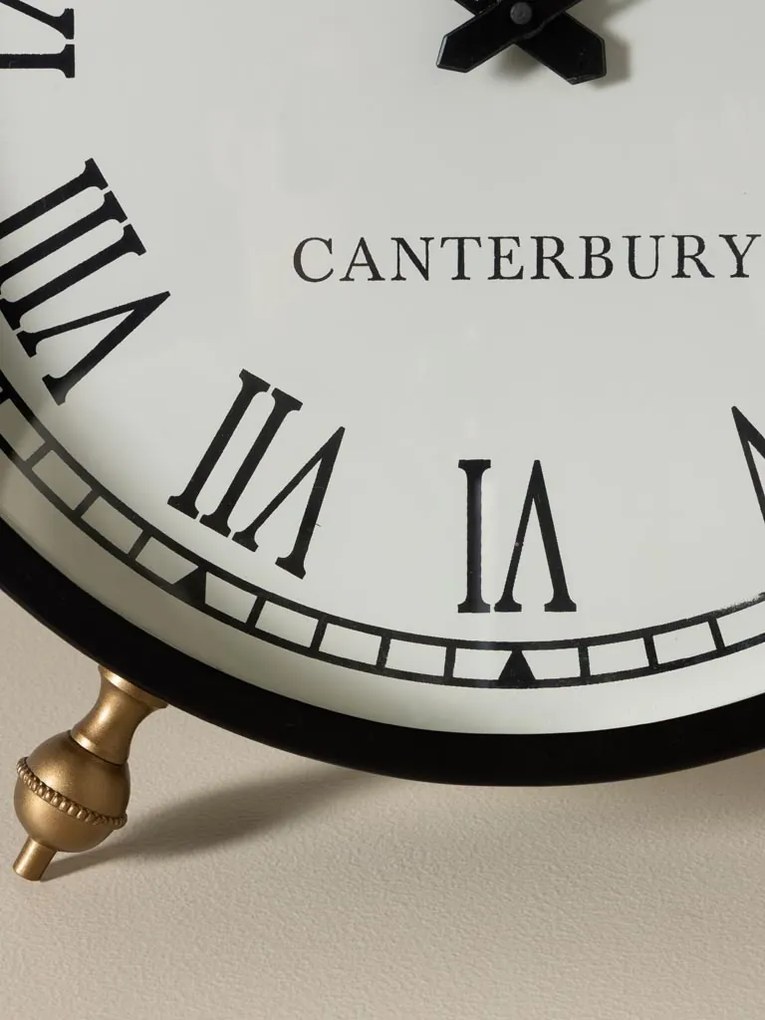 Ceas mare de masa din piele si alama , " Canterbury "