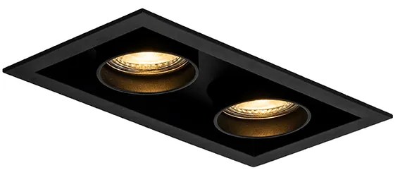 Spot modern încastrat negru reglabil cu 2 lumini - Roof