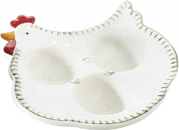 Platou Paste oua model ceramica alba Gaina cm 15 cm x 16 cm