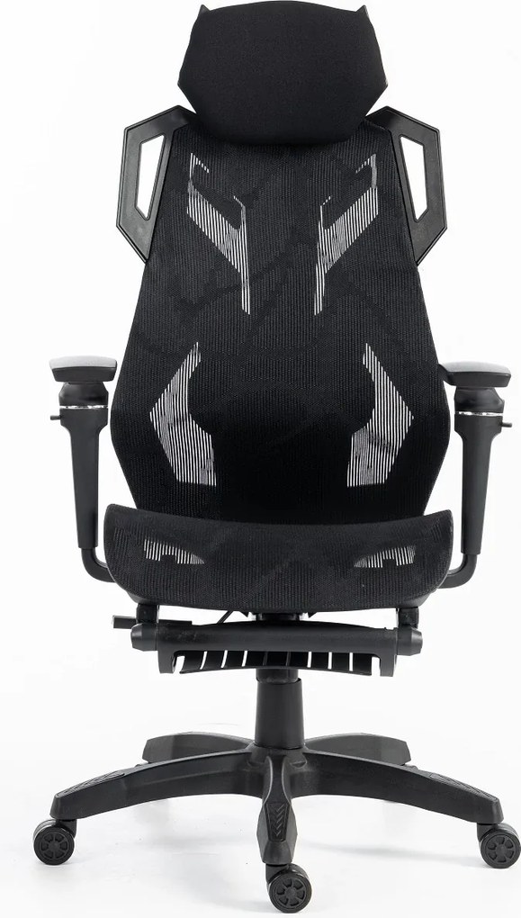 ERGON PRO Scaun ergonomic, cotiere 6D, Suport lombar ajustabil, suport picioare, Mesh, Negru