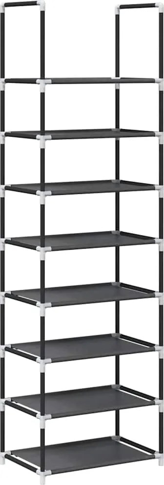 vidaXL Suport pantofi 8 niveluri, negru, 44x28x145 cm, țesătură nețesă