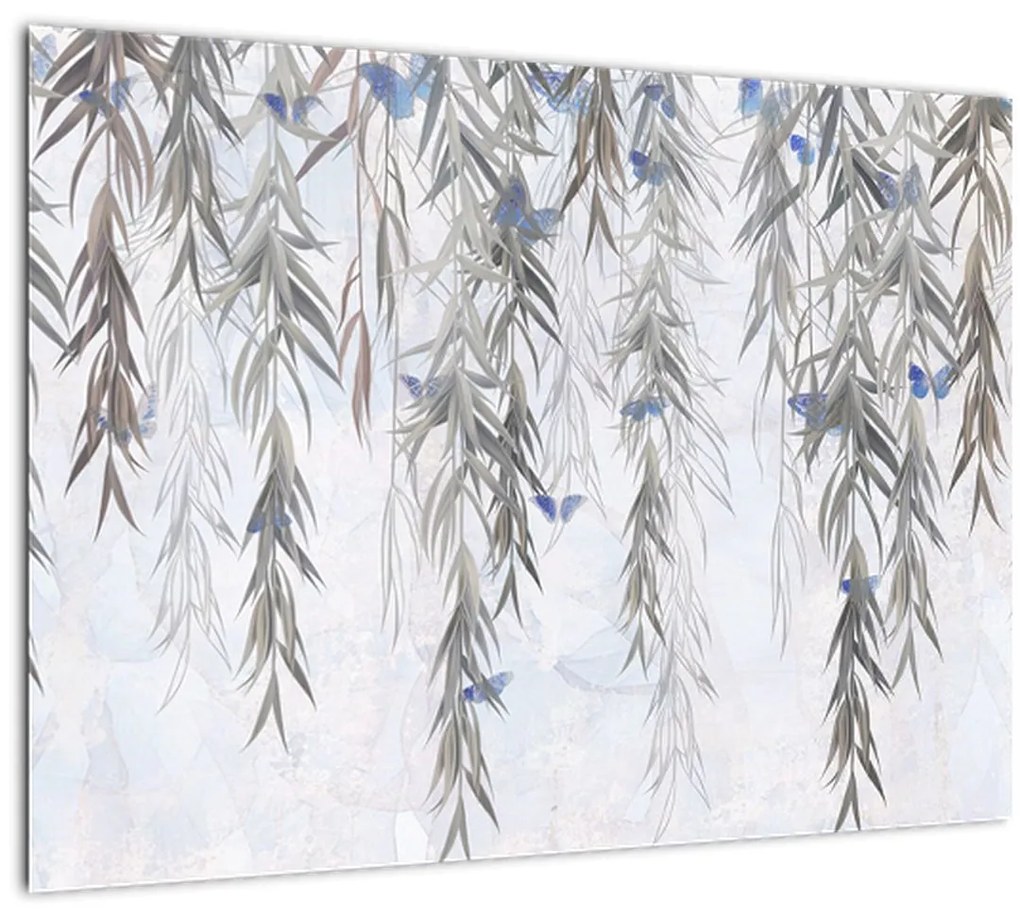 Tablou - Crenguțe de salcie cu fluturi (70x50 cm)