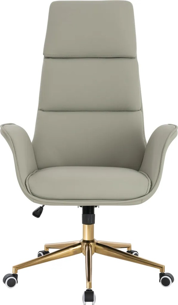 HR850K Scaun Culoarea Inului Piele Ecologica Premium Soft cu Bază Aurie