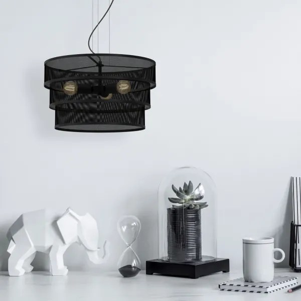 Lustră pe cablu GLUM 3xE27/60W/230V neagră