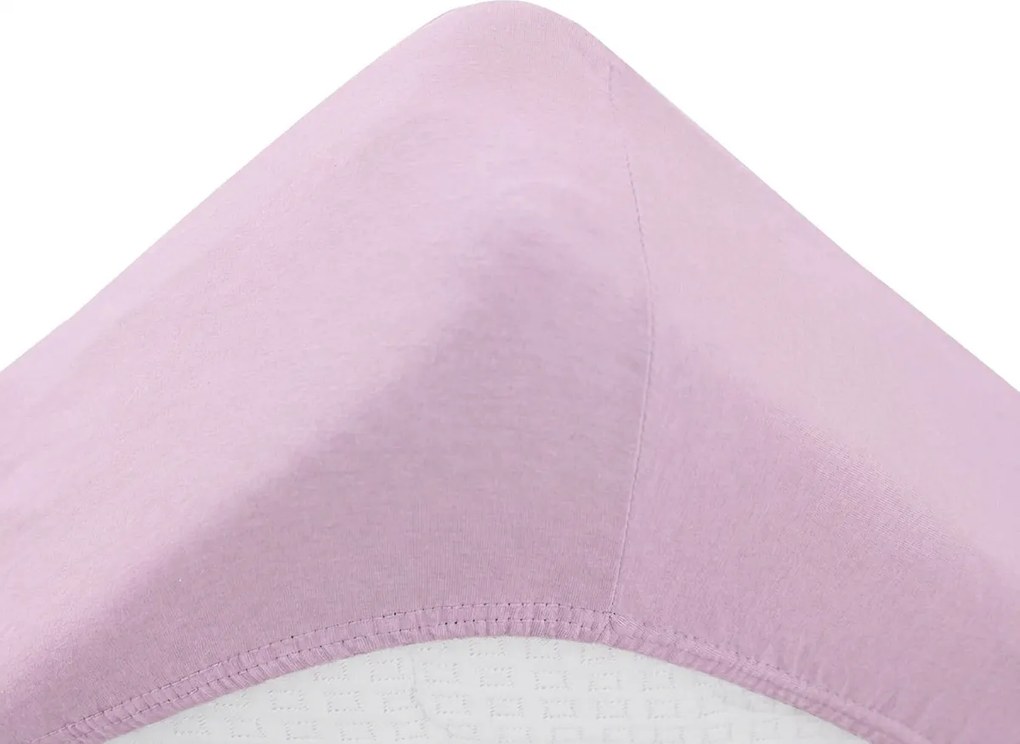 Cearceaf jersey pentru patut copii violet deschis 70 x 140 cm