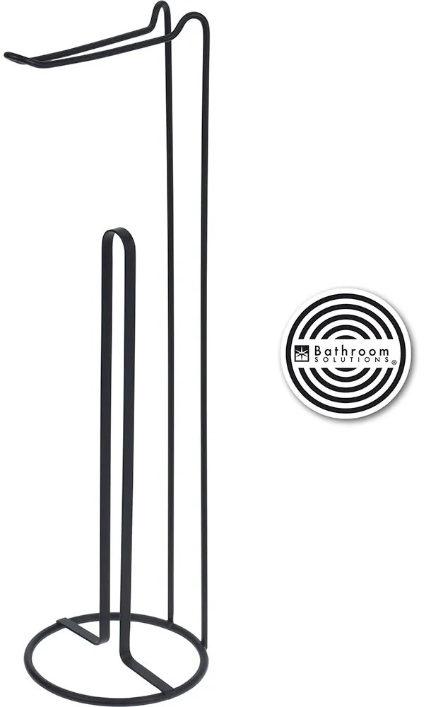 SUPORT HARTIE IGIENICA CU DEPOZITARE, 15X54 CM, METAL, NEGRU