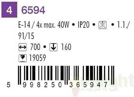 Lustra, Plafonier cu 4 spoturi, finisaj maro, Soma 6594 RX