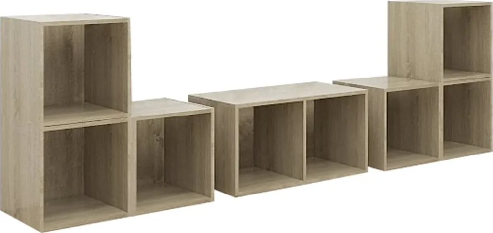 vidaXL Set de dulapuri TV, 6 piese, stejar sonoma, lemn prelucrat