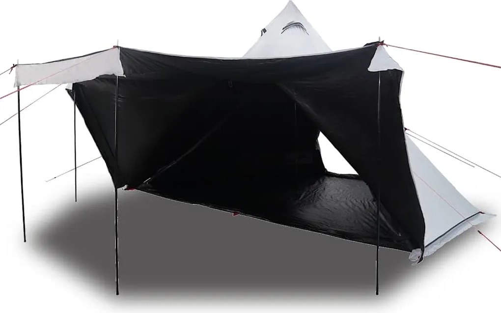 vidaXL Cort de familie Tipi 8 persoane, alb opac textil impermeabil