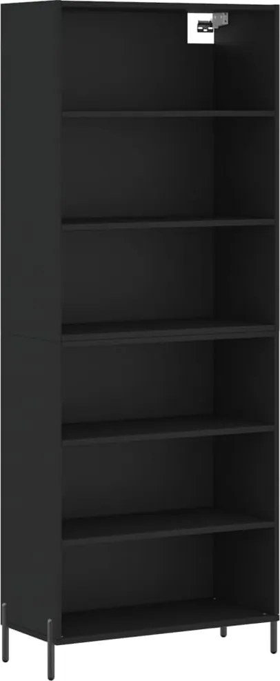 vidaXL Dulap înalt, negru, 69,5x32,5x180 cm, lemn compozit