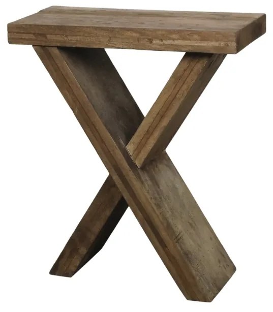 Masuță laterală din lemn reciclat, natur, H59 cm, Grimaud