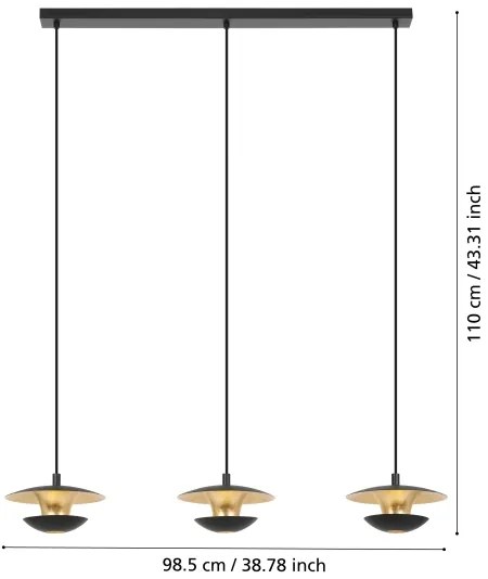 Lustră LED pe cablu NUVANO 3xGU10/4,5W/230V Eglo 99663