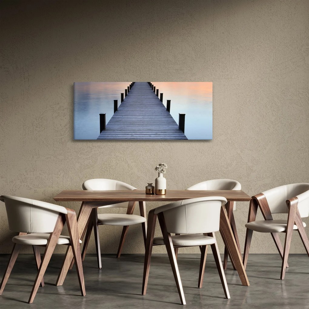 Tablou - Ponton de la Lacul Starnberger, Bavaria, Germania (120x50 cm)