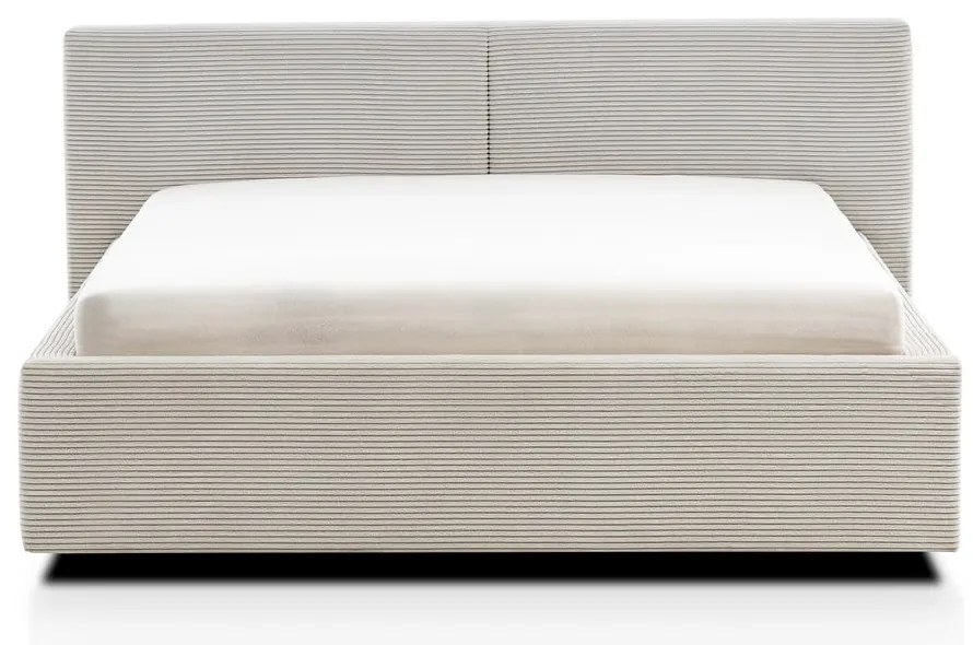Pat matrimonial bej tapițat fără somieră 140x200 cm Cube – Meise Möbel