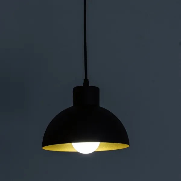 Pendul VESPER pe cablu, 1xE27/15W/230 V, Ø 18 cm, negru/auriu