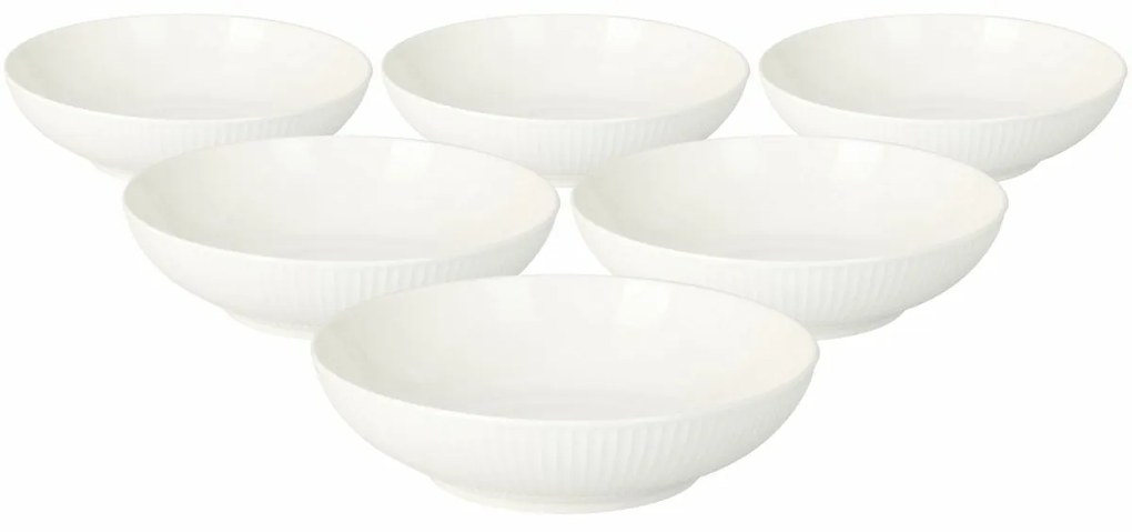 Set de 6 farfurii adânci din porțelan Linie 20 cm