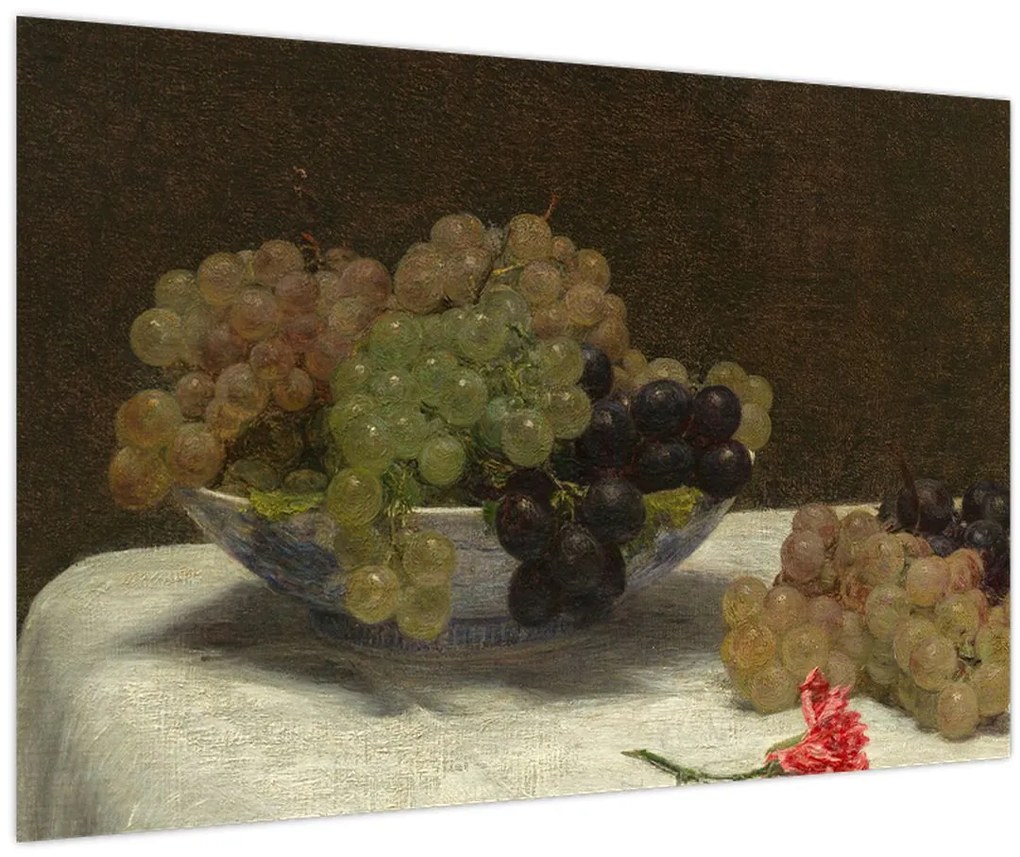 Tablou - Henri Fantin-Latour, Still Life with Grapes and a Carnation, reproducere (90x60 cm)