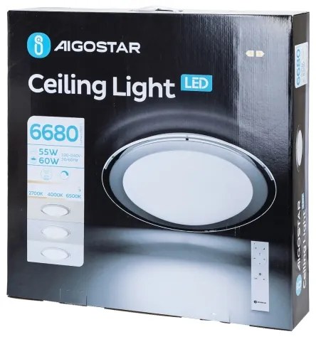 Aigostar - Plafonieră LED dimmabilă 60W/230V 2700-6500K Ø 52,7 cm crom+telecomandă