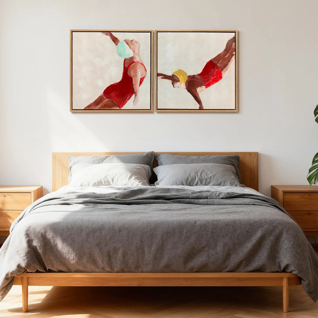 HOMCOM Set de 2 Tablouri pe Pânză, Artă Murală Modernă, Imprimare Artistică de Perete pentru Sufragerie și Salon cu Cârlige Incluse, 40x40 cm | Aosom Romania