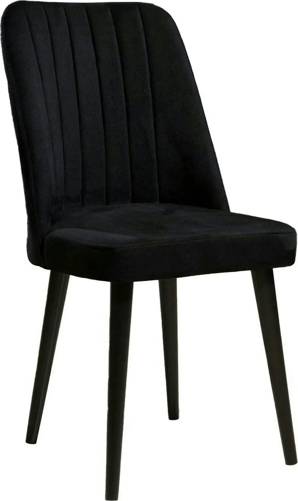 Set 4 scaune POLO, negru, stofa catifelata/metal, 46x45x92 cm