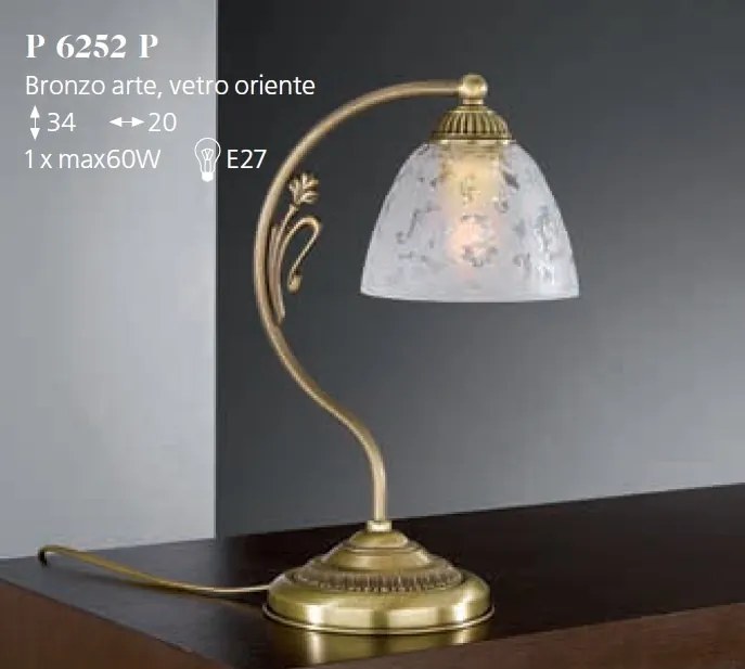 Veioza/Lampa de masa din alama design italian H-34cm 6252