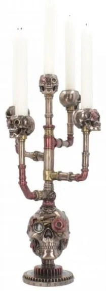 Suport lumanari craniu steampunk Candelabru Cranial 41 cm